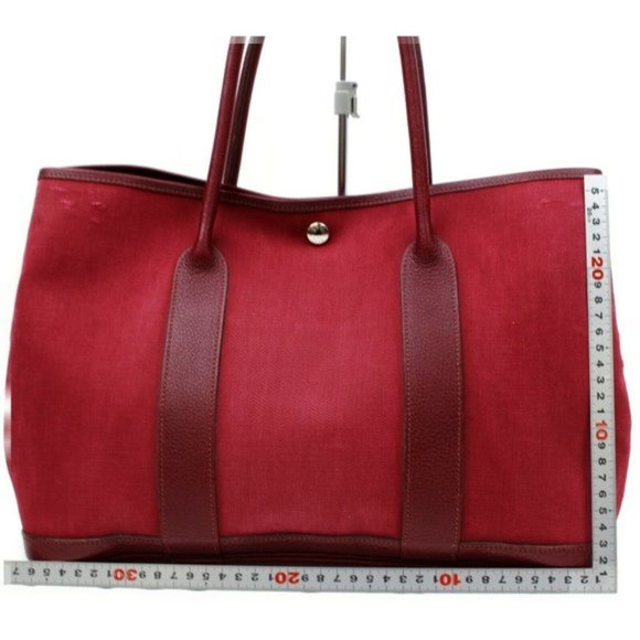 AUTHENTIC Hermes Garden Party PM Bordeaux Canvas - Picture 2 of 11